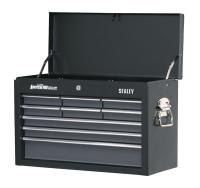 Įrankių dėžė be įrankių Įrankių dėžė, metalas, įrengtų stalčių skaičius: 9, spalva: juoda/pilka x plotis600mm x gylis260mm x aukštis380mm