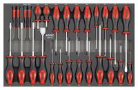 Įrankių vežimėlio įdėklas Įrankių vežimėlio įdėklas įrankių komplektas, 27 szt., įdėklo matmenys: 570x370 mm