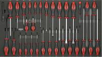 Įrankių vežimėlio įdėklas Įrankių skaičius: 32vnt, įdėklo matmenys: 750x435 mm, Įdėklo tipas: putos