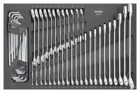 Įrankių vežimėlio įdėklas Įrankių vežimėlio įdėklas, putos, įrankių skaičius: 53 vnt., HEX veržliaraktis(-čiai) / kombinuotas reketinis veržliaraktis (-čiai) / kombinuoti veržliarakčiai / TORX veržliaraktis (-čiai):, 10; 1.27;