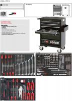 Įrankių vežimėlis su įrankiais Įrankių vežimėlis su įrankiais, įrankių skaičius: 206 vnt., visų stalčių skaičius: 7, įdėklo tipas: putos, spalva: juoda, serija: S8, 1022,5/866/460 mm