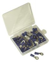 Specialūs įrankiai elektros instaliacijai Sealey set blue eyelet cable lugs 4 mm, size 16 - 14, 50