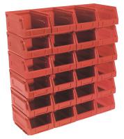 Dežutės lentoms Plastikinė sandėliavimo dėžė 105 x 165 x 85 mm - raudona, 24 vnt