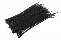 Užveržimo dirželiai juodi Tvirtinimo dirželiai, kabeliams 100vnt., spalva: juoda, plotis 2,5 mm, ilgis 160mm, medžiaga: poliamidas 6.6