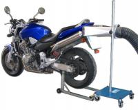 Išmetamųjų dujų nuvedimas viengubas Išmetamųjų dujų ištraukimas motociklams, vamzdžio skersmuo 125mm / žarnos ilgis 5m / žarnos tipas NR-CP / ventiliatorius 0,37 kW / stačiakampis antgalis