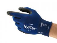 Pirštinės apsauginės Apsauginės pirštinės, HYFLEX, nitrilo putos, nailonas, spandeksas, matmuo: 9/L, 12 porų, spalva: juoda/mėlyna, atsparumas / Norma: 4121A; EN 388:2016; EN ISO 21420:2020, kaip naudoti: daugkartinio nau