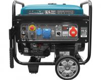 Benzininis generatorius Elektros generatorius degalų rūšis: Benzinas 230/400V, variklio galia 18 AG, maksimali galia: 8kW, vardinė srovė: 34,8A, lizdai: 1x16A (230V), 1x32A (230V), 1x32A (400V); paleidimas: elektrinis/rankin