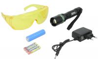 Nesandarumų tyrimo įrenginiai ir įrankiai Mastercool UV 50W lempa su ZOOM funkcija su įkrovikliu ir akiniais, skirta nuotekio oro kondicionavimo sistemoje nustatymui