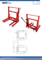 Padangų transportavimo vežimėlis Vežimėlis padangoms vežti, modelis OMA 600 (Werther: PL801), talpa 800 kg. OMA