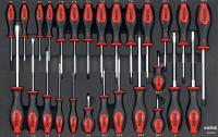 Įrankių vežimėlio įdėklas Įrankių skaičius: 27vnt, įdėklo matmenys: 570x370 mm, Įdėklo tipas: putos