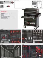 Įrankių vežimėlis su įrankiais Įrankių vežimėlis su įrankiais, įrankių skaičius: 284 vnt., visų stalčių skaičius: 7, įdėklo tipas: putos, spalva: juoda, serija: S8, 1022,5/866/460 mm