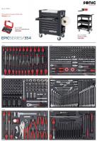 Įrankių vežimėlis su įrankiais Vežimėlis su įrankiais, 354 dalių, Stalčių skaičius: 8, S9, juodas