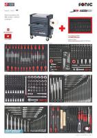 Įrankių vežimėlis su įrankiais Įrankių vežimėlis su įrankiais, įrankių skaičius: 442 vnt., visų stalčių skaičius: 8, įdėklo tipas: putos, spalva: pilka, serija: S9, 1035/859/532 mm