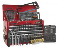 Įrankių dėžė su įrankiais 9 stalčių dirbtuvių spintelė su 204 įrankiais.