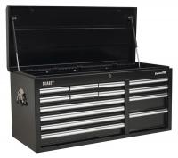 Įrankių dėžė be įrankių Įrankių dėžė, įrengtų stalčių skaičius: 14, spalva: juoda x plotis1025mm x gylis435mm x aukštis490mm
