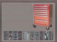 Įrankių vežimėlis su įrankiais SEALEY Įrankių vežimėlis 7-stalčiai sukomplektuotas, 249 elementų, juodas arba raudonas (filmas)