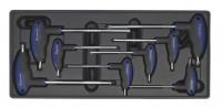 Šešiakampių raktų TORX komplektas SEALEY TORX su rankenomis  įrankių įdėklas 8vnt, vežimėliui: AP24xx
