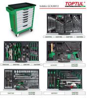 Įrankių vežimėlis su įrankiais Įrankių vežimėlis su įrankiais, įrankių skaičius: 227 vnt., visų stalčių skaičius: 7, įdėklo tipas: A2; B3; plastikinis, spalva: žalia, serija: PRO-LINE, 857/1015/687/459 mm