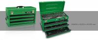 Įrankių dėžė su įrankiais Įrankių dėžė su įrankiais, įrankių skaičius: 82 vnt., metalas, įrengtų stalčių skaičius: 3 vnt., žalia