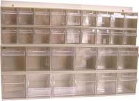 Spintų ir lentynų atsarginės dalys Lentyna standartiniams daiktams, tuščia, galima pakabinti, 30 stalčių, matmenys 61 x 41 x 9,2 cm