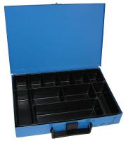 Spintų ir lentynų atsarginės dalys Lagaminas-dėžutė su 11 kamerų, metalinis, mėlynas