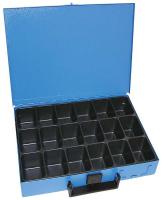 Spintų ir lentynų atsarginės dalys Lagaminas-dėžutė su 18 kamerų, metalinis, mėlynas