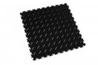 Surenkama grindų danga FORTELOCK Šviesiai juoda, deimantas, plytelių dydis 510x510x7, vidutinė apkrova, PVC plytelės komerciniam - civiliniam naudojimui. Kaina už vienetą.
