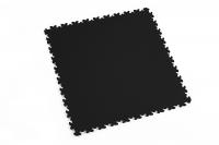 Surenkama grindų danga FORTELOCK Šviesiai juoda, oda, plytelių dydis 510x510x7, vidutinė apkrova, PVC plytelės komerciniam - civiliniam naudojimui. Kaina už vienetą.